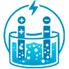 Electrolysis process icon in salt chlorinator