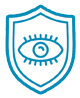 Icono de sello de calidad con ojo en medio