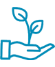 Icono mano con Planta encima
