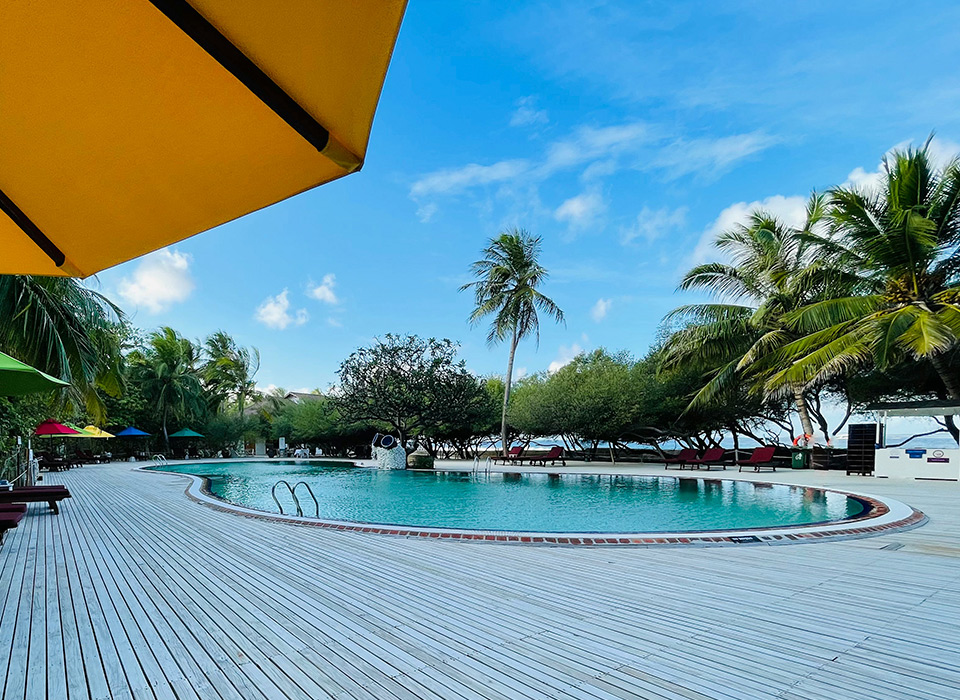 Saltwater pool with outdoor decking