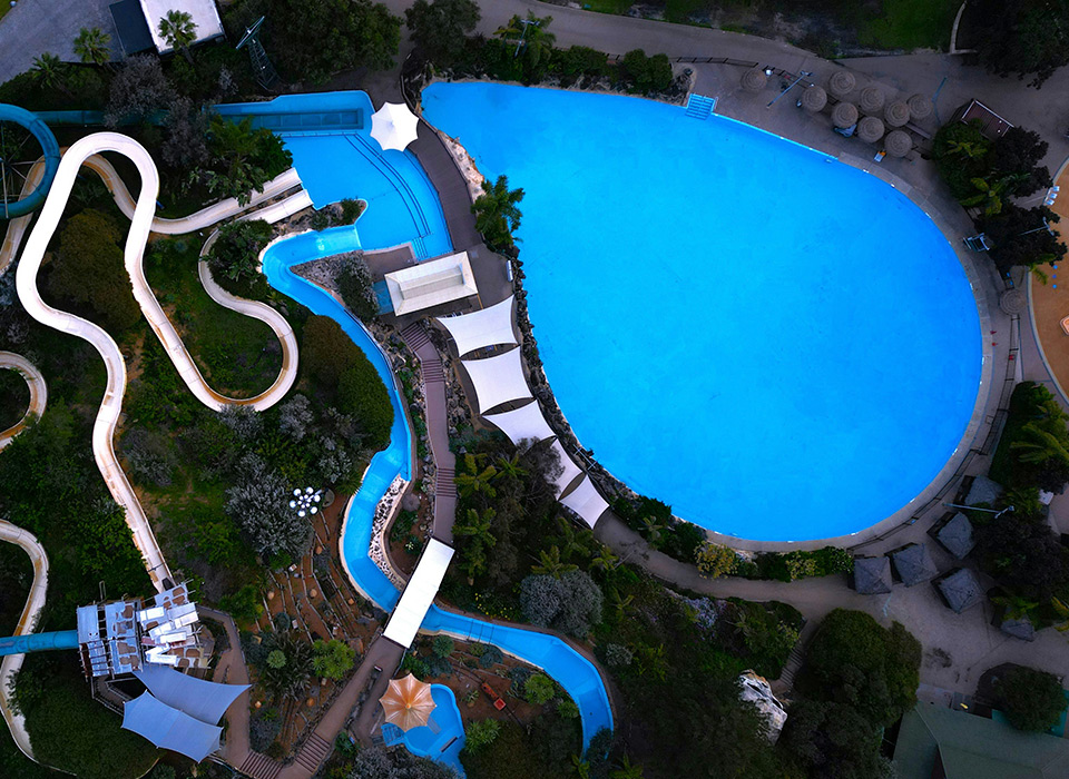 Saltwater pool at water park