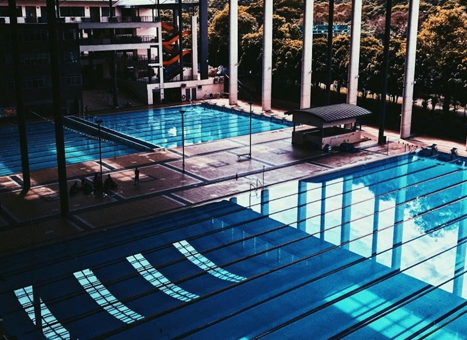 Indoor public saltwater pool