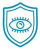 Quality seal icon with eye in the centre