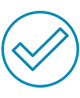 Round icon with a check in the centre