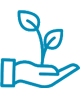Hand icon with plant above